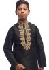Black Readymade Kids Dhoti Kurta Set
