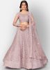Purple Embroidered Lehenga Choli With Net Dupatta