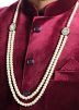 Pearl Beaded and Layered White Kantha Mala