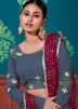 Blue Lehenga Choli With Sequined Net Dupatta