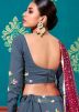 Blue Lehenga Choli With Sequined Net Dupatta