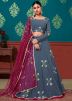Blue Lehenga Choli With Sequined Net Dupatta