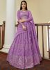Purple Embroidered Bridesmaid Lehenga Choli With Dupatta