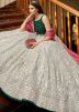 Silver Mirror Embroidered Organza Lehenga Choli
