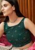 Silver Mirror Embroidered Organza Lehenga Choli