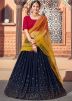 Blue Sequins Embroidered Georgette Lehenga Choli