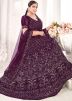 Purple Embroidered Lehenga Choli With Net Dupatta