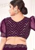 Purple Embroidered Lehenga Choli With Net Dupatta