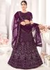Purple Embroidered Lehenga Choli With Net Dupatta