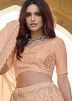 Peach Festive Georgette Embroidered Lehenga Choli