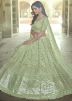 Green Georgette Embroidered Lehenga Choli With Dupatta