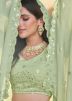 Green Georgette Embroidered Lehenga Choli With Dupatta