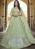 Green Georgette Embroidered Lehenga Choli With Dupatta