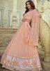 Peach Sequins Embellished Lehenga Choli In Georgette