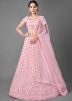 Pink Lehenga Choli With Mirror Work