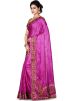 Purple Pure Silk Embroidered Saree