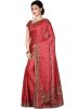 Red Pure Silk Embroidered Saree
