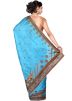 Blue Pure Silk Embroidered Saree