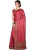 Red Pure Silk Embroidered Saree