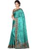Turquoise Pure Silk Embroidered Saree