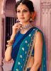 Blue Bandhani Printed Chiffon Saree