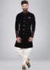 Black Readymade Velvet Indo Western Sherwani