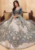 Mirror Embroidered Blue Lehenga Choli In Art Silk