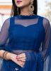 Blue Readymade Sequined Lehenga With Choli