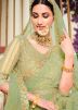 Green Bridesmaid Embroidered Lehenga Choli With Belt