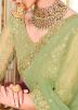 Green Bridesmaid Embroidered Lehenga Choli With Belt