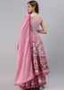 Pink Readymade Printed Flared Kurti Style Lehenga