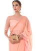 Peach Frilled Lehenga Style Designer Saree