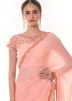 Peach Draped Style Designer Saree With Blouse