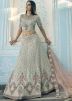 Embroidered Grey Lehenga Choli With Net Dupatta