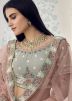 Embroidered Grey Lehenga Choli With Net Dupatta