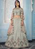 Embroidered Grey Lehenga Choli With Net Dupatta