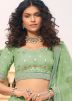 Green Zari Embroidered Lehenga Choli