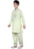 Readymade Mint Green Kids Linen Pathani Suit