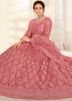 Peach Embroidered Lehenga Choli In Net