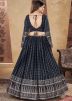 Blue Foil Print Lehenga Choli