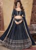 Blue Foil Print Lehenga Choli