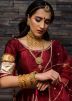 Maroon Lace Work Art Silk Lehenga Choli