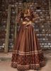 Brown Lehenga Choli In Hand Block Print