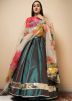 Green Art Silk Lehenga Choli With Dupatta