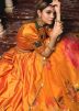 Orange Laced Lehenga Choli With Printed Dupatta