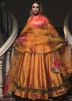 Orange Laced Lehenga Choli With Printed Dupatta