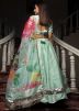 Green Laced Lehenga Choli In Art Silk