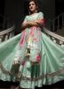 Green Laced Lehenga Choli In Art Silk