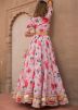 Pink Floral Printed Lehenga Choli In Cotton