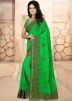 Green Heavy Border Embroidered Saree